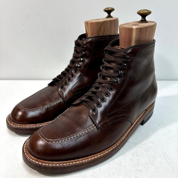 VERY GOOD Alden Indy 403 Mocc Toe Boot (Brown Chromexcel) Made in USA Men's 8 - Picture 1 of 12
